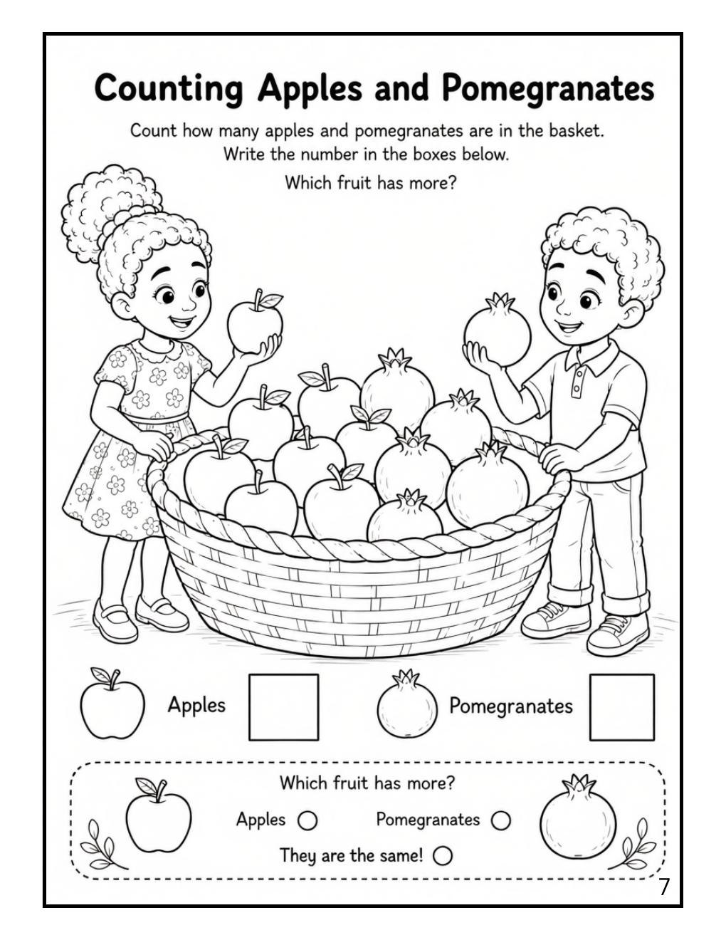 Counting apples and pomegranates activity