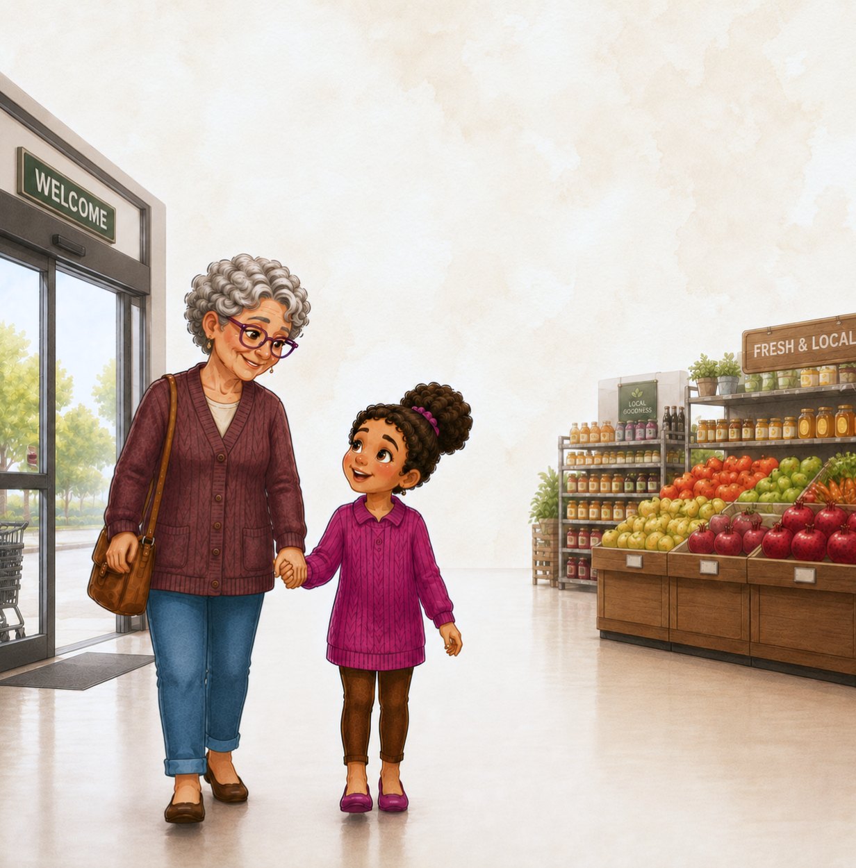 Noa and Bubbe shopping together
