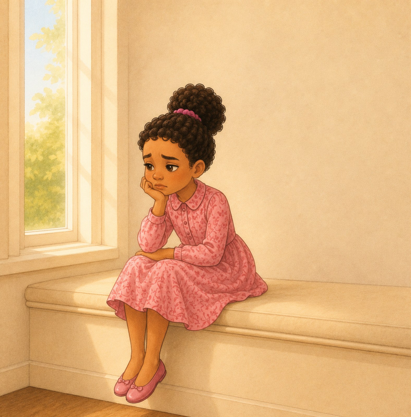 Noa sitting quietly and reflecting